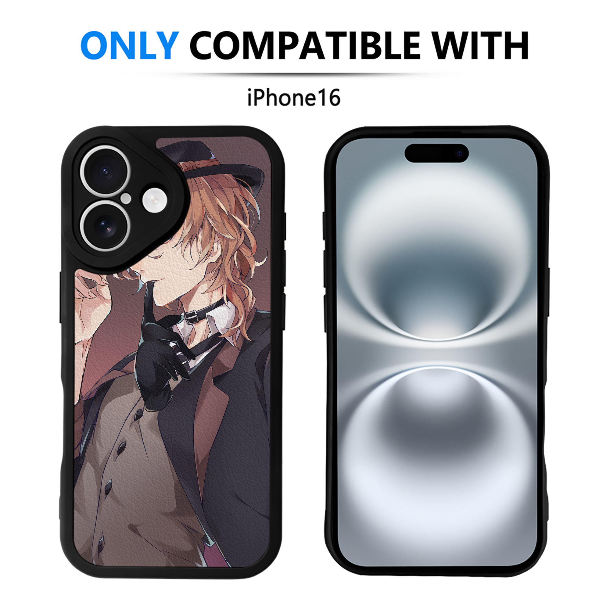 （画像用） 文豪ストレイドッグス Bungo Stray Dogs 【iPhone 16シリーズ対応】シリコンスマホケース（レザー調） 材質：シリコン